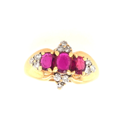 Pre Owned 18ct Ruby and Diamond Ring ZU294